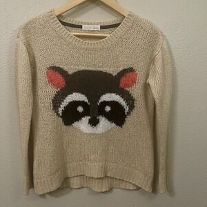 Rewind Novelty Knit Sweater Raccoon Trash Panda Oversized Cute Fuzzy Size XS